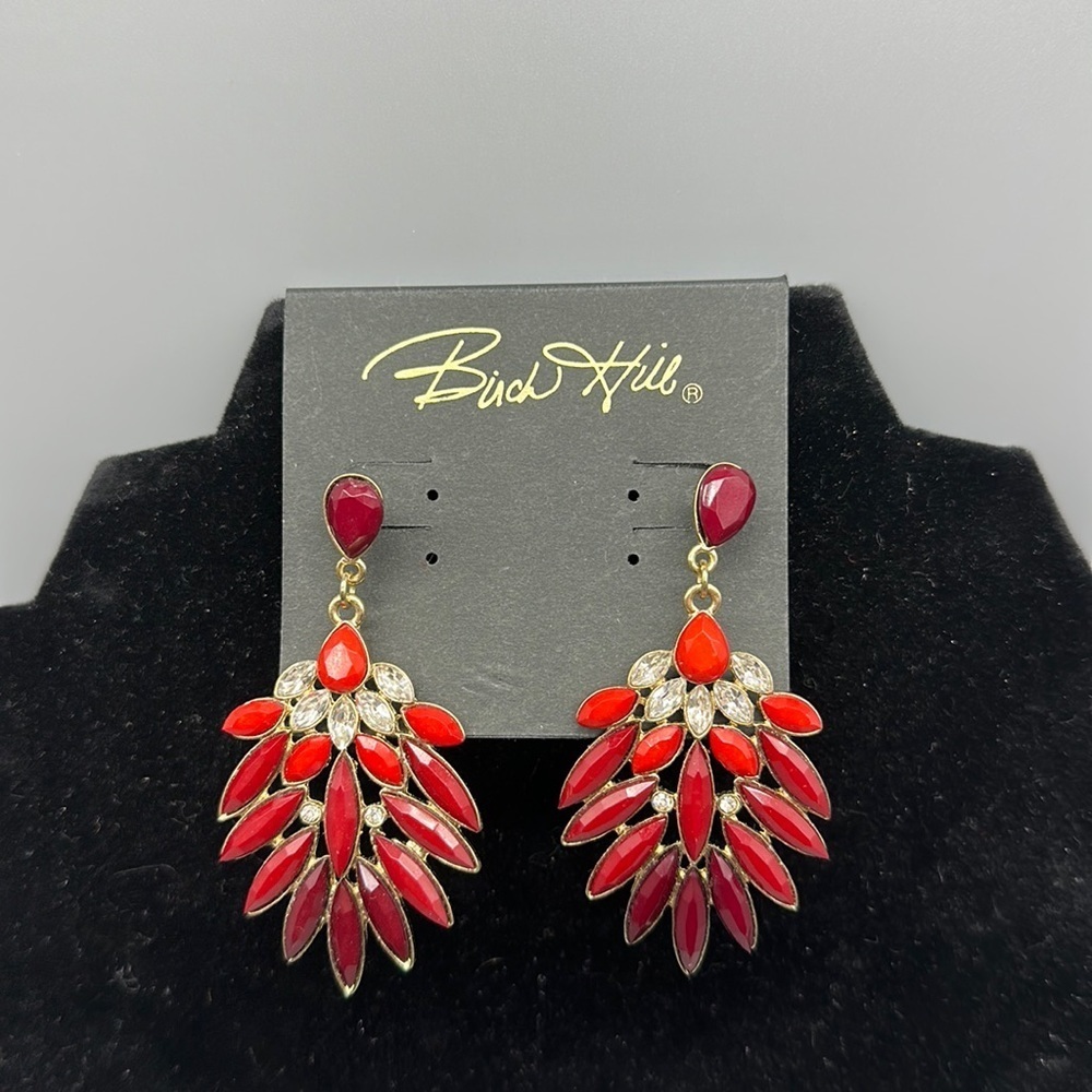 Red and Gold Statement Earrings